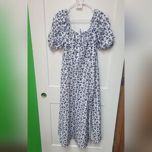 Floral Puff Sleeve Maxi Dress